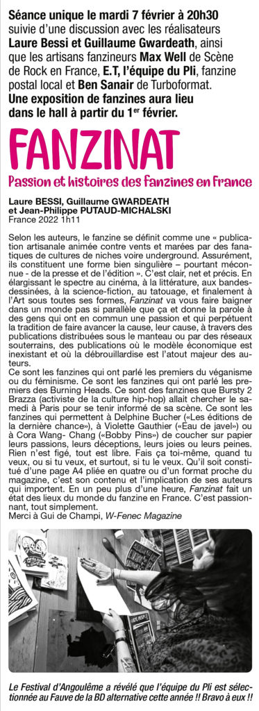 Expo Fanzines Cinema Utopia Participation Mu Blondeau